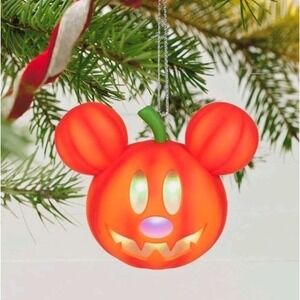 🎦 NEW Hallmark MYSTERIOUS MICKEY JACK-O-LANTERN Lights 2023 Halloween Ornament